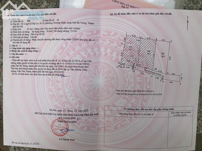 Bán nhà 5 tầng mặt Ngõ 62 cách mặt phố Đại La 15m, Sổ đỏ vuông vắn Mt 4m, Giá 4,4 tỷ - 1