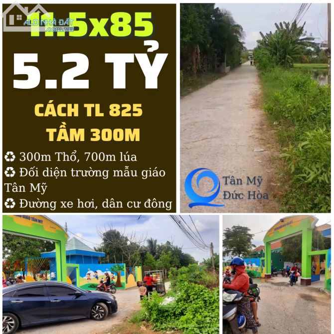 1000m đất đối diện trường mẫu giáo Tân Mỹ chỉ còn giá 3.7 tỷ
