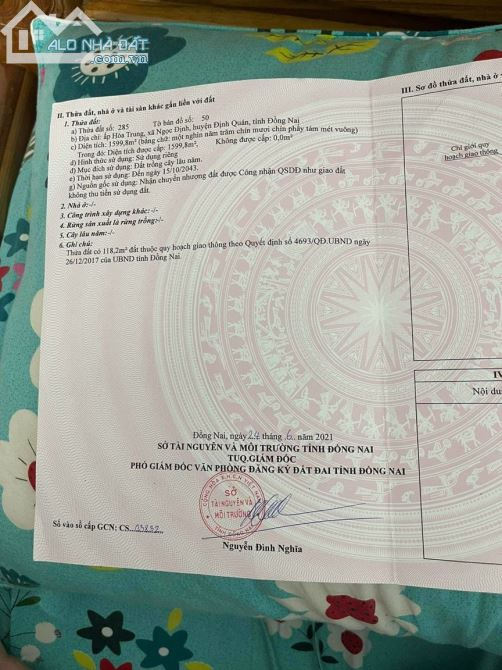 LÔ ĐẤT BIỆT THỰ VƯỜN KẾ BÊN TRƯỜNG HỌC 1599M2(20MX80M) GẦN QUỐC LỘ 20 CHỈ 2TY3