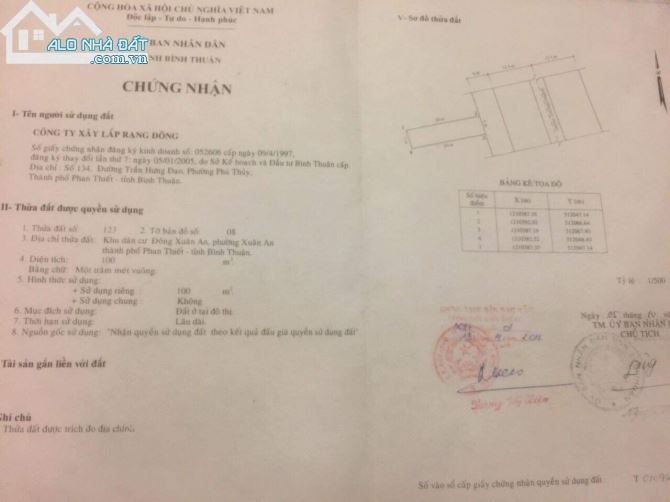 Bán lô đất 2 mặt tiền trước sau đường Tôn Đức Thắng - phường Xuân An - TP Phan Thiết - 2