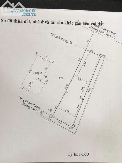 Bán Nhà 2 Tầng mặt tiền đường Trường Chinh, Huế. DT: 347m2