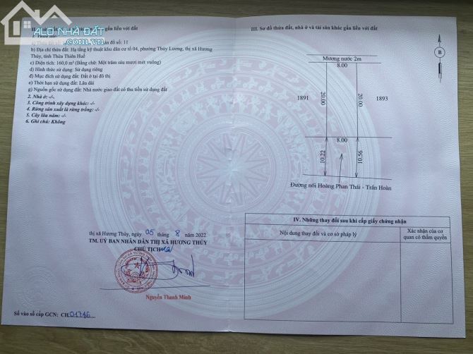 Bán 160m2 đất Khu HTKT Khu Dân Cư Tổ 4 Thủy Lương – trục Hoàng Phan Thái nối Trần Hoàn - 4