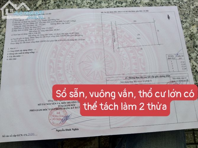 🆘 CHỦ NGỢP GIẢM SÂU từ 3,2 Tỷ chỉ còn 2,1 Tỷ. Tổng DT: 192m2 (có 152m2 Thổ Cư), Ngang 11M - 5