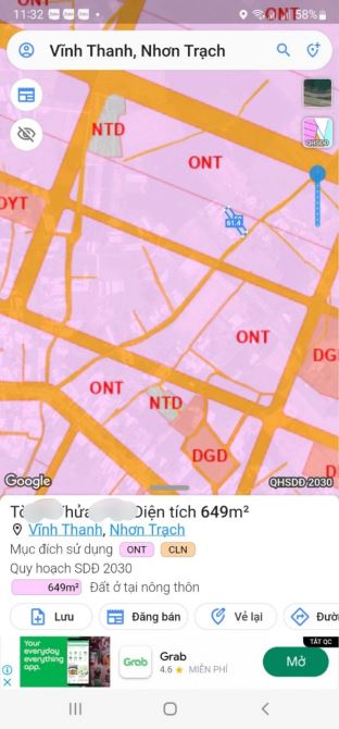 3,2 tỷ/650m (4,9tr/m) ( thổ cư) Vĩnh Thanh hẻm 1 xẹc ô tô, dân đông kín, khu trung tâm sầm