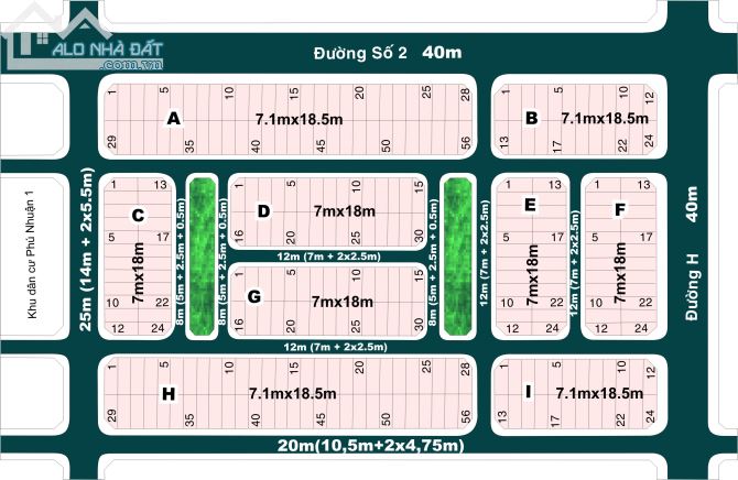 Bán đất dự án Phú Nhuận 2,Quận 2: H(7x19m) đường 20m, giá 180tr/m2