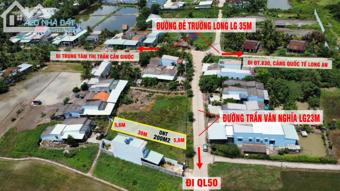 Bán 200m2 thổ cư mặt tiền đường 9m, khu đông dân cư, gần QL50, ngay sau UBND xã Long An - 3