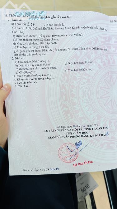 Bán nền trục chính hẻm 9 (Gần bờ kè sắp làm) Mậu Thân, P. Xuân Khánh, Q. Ninh Kiều,Cần Thơ - 4