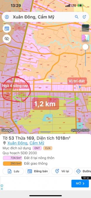 BÁN ĐẤT NỀN XUÂN ĐÔNG CẨM MỸ ĐỒNG NAI, DT 135 M2 GIÁ 590tr - 4