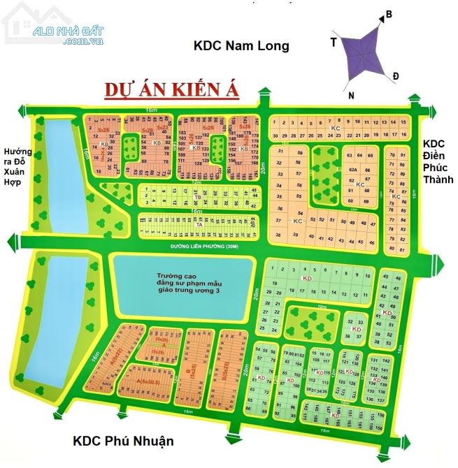 Bán nhanh đất nền đẹp, giá tốt DT 320m2, giá 37 tỷ 120tr KDC Kiến Á, đường Liên Phường, Q9