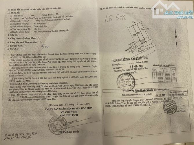 Cần bán căn nhà ở Xã Thới Tam Thôn - Hóc Môn 720tr