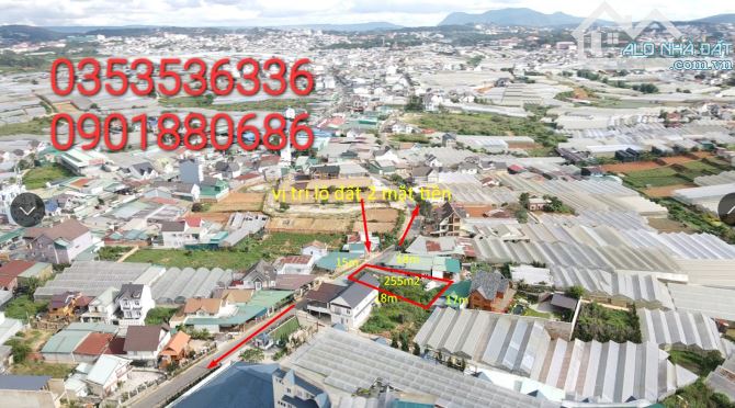 Cần bán lô đất 2 mặt tiền Đ. Trần Đại Nghĩa, phường 8, tp Đà Lạt.255m² - 15ty2