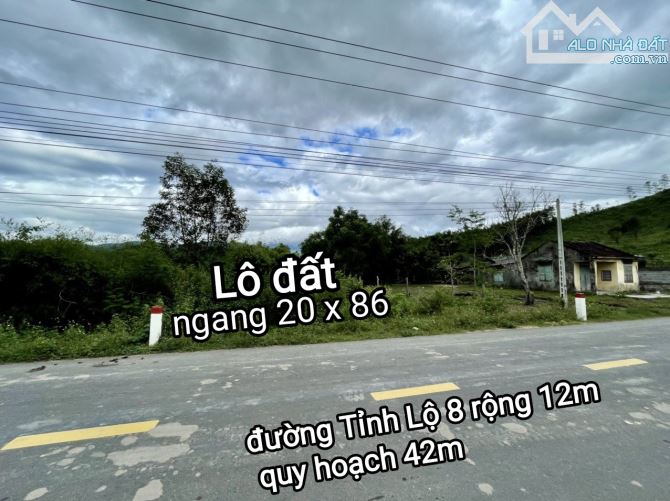 Bán lô đất mặt tiền đường Tỉnh lộ 8 Khánh Bình, Khánh Vĩnh. Đường 12m, Quy hoạch 42m