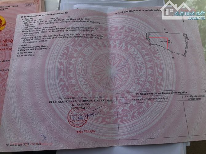 Bán Đất mặt  tiền đường đá  Mi, Ngang 30m*Dài 60m,nở hậu 43m,Ninh Điền,Châu Thành,Tây Ninh