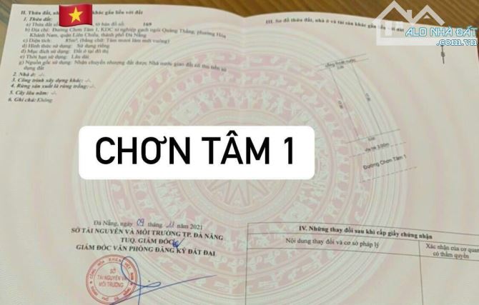 BÁN LÔ ĐẤT MẶT TIỀN CHƠN TÂM 1 VỊ TRÍ CỰC ĐỆP