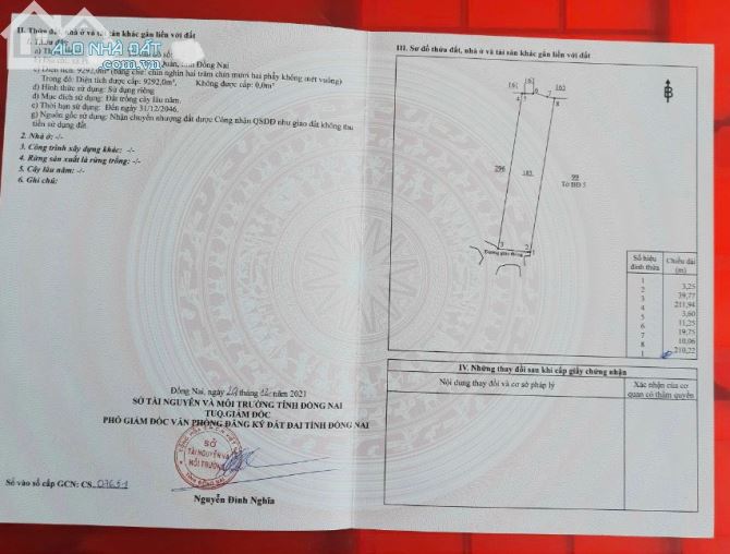 GIÁ TỐT VƯỜN XOÀI 9292M2 CÁCH QUỐC LỘ 20 CHỈ 2KM KHU DÂN CƯ RẺ BÈO 2TY7