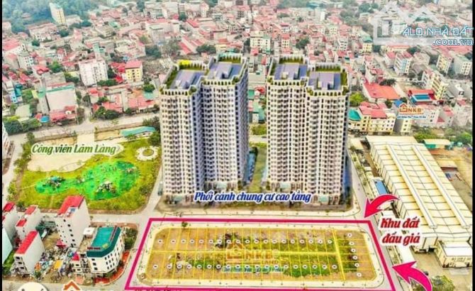 Bán 2 lô đấu giá Lãm Làng, Vân Dương, Tp. Bắc Ninh, 80m2/lô giá 3.55 tỷ/lô - 1