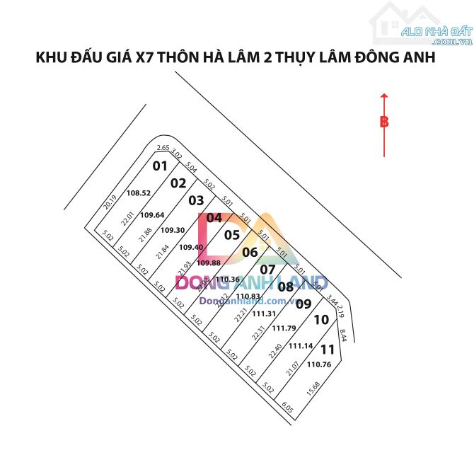 Bán đất đấu giá Thụy Lâm Đông Anh – khu X7 Hà Lâm 2 - 5