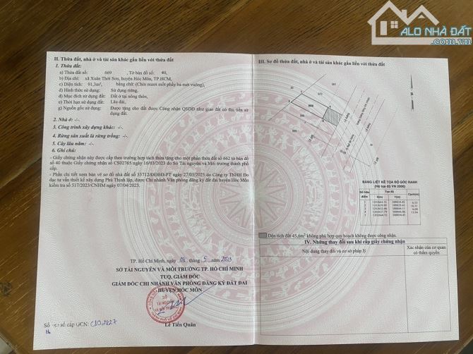 Bán đất 6*20m. Mt Dương Công Khi. XTS. Gần Trương Thị Như