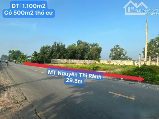 Cần bán đất mặt tiền đường Nguyễn Thị Rành xã Tân An Hội Củ Chi DT 29x37 tổng thổ cư 500m2