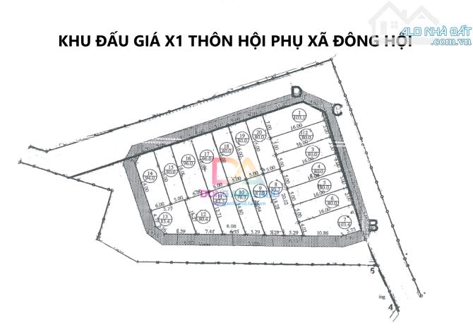Bán đất đấu giá X1 thôn Hội Phụ xã Đông Hội huyện Đông Anh