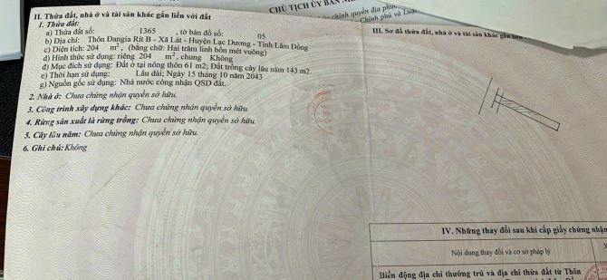 Cần bán lô đất Tại thị trấn Lạc Dương tỉnh Lâm Đồng