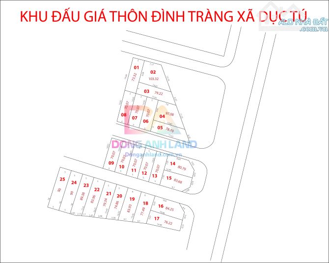 Bán đất đấu giá Đình Tràng Dục Tú Đông Anh mặt đường kinh doanh