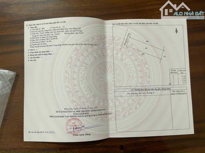 Lô đất kp2, P.Trảng Dài, tp Biên hoà. Đường 7m Ngay hồ bơi phương Nam 1tỷ690tr - 2