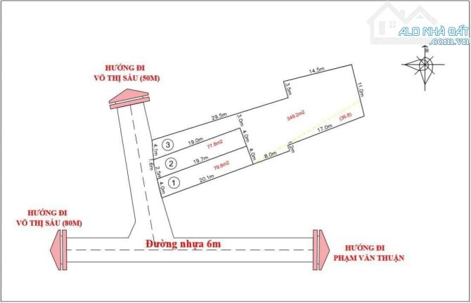 Lô đất đẹp phường Thống Nhất Ngay Võ Thị Sáu vào mấy bước chân Diện tích : 4x20 sổ riêng