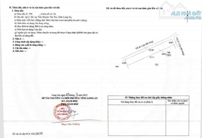 Đất thổ cư 4x32 giá 390tr Lạc Tấn Tân Trụ thổ cư dân đông nền cao SHR NHẬN KÝ GỬI - 2