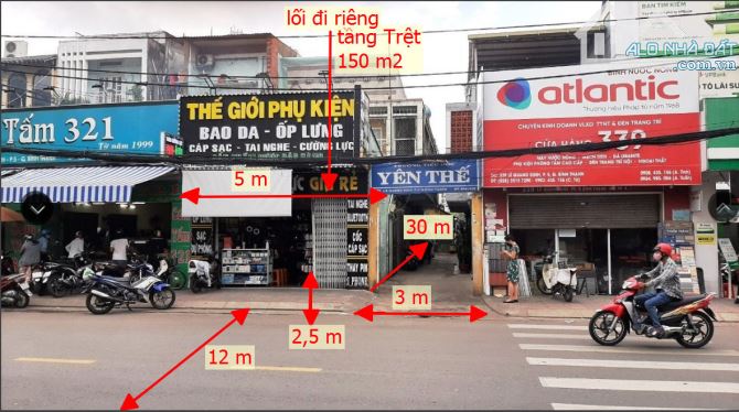 Nguyên tầng Trệt 150m2(5x30), 2 mặt tiền: 337 Lê Quang Định, P.5, Q.Bình Thạnh