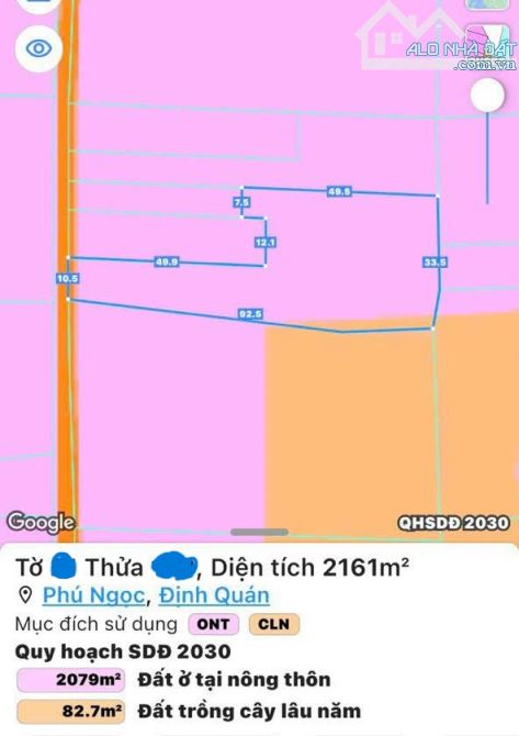 BÁN ĐẤT 1 SẸC QUỐC LỘ 20 LÔ ĐẤT BIỆT THỰ VƯỜN 2161M2 CÓ SẴN 170M2 THỔ CƯ KHU DÂN CƯ  2TỶ1 - 1