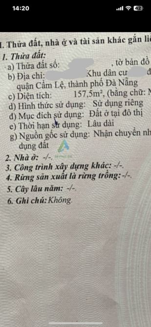 Bán 157m2 đất mặt tiền Nguyễn Hữu Thọ,Khuê Trung,Cẩm Lệ