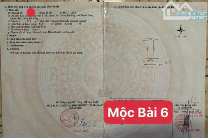 bán nhà cấp 4 mặt tiền mộc bài 6 hoà minh liên chiểu sát công an quận liên chiểu