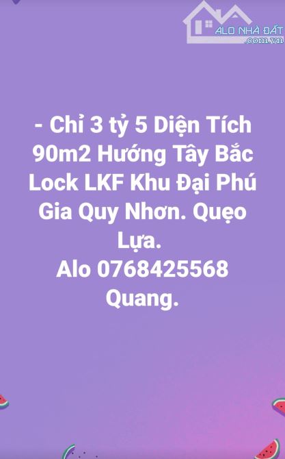 Bán Đất Khu Đại Phú Gia Quy Nhơn. Diện Tích 90m2 Giá Chỉ 3 tỷ 5 - 2