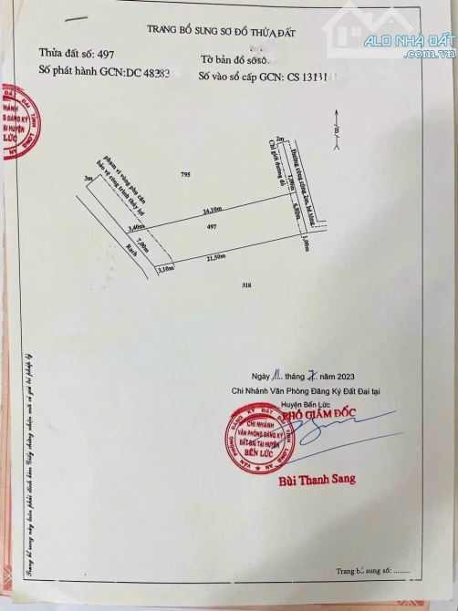 Đất Ấp 7 Nhựt Chánh Bến Lức 175m2 6.8x24 giá 750tr giá tốt dân đông SHR - 2