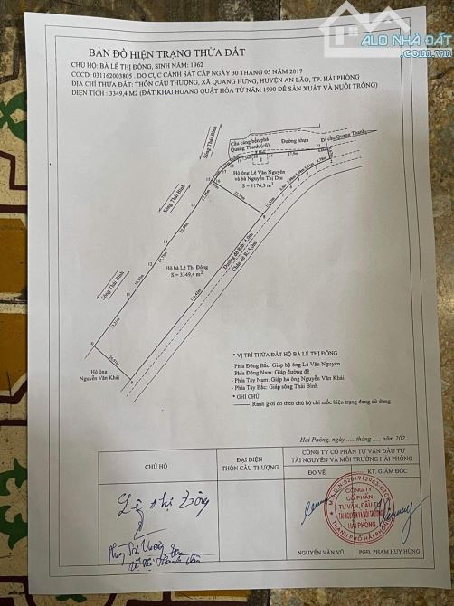Chính chủ gửi bán 4600m đất 03 ven sông an lão an - 4