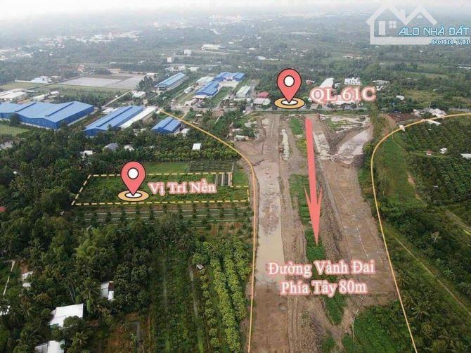 7123m2 mặt tiền vành đai phía tây đang thi công. lộ giới 80m giá 4tr/m2