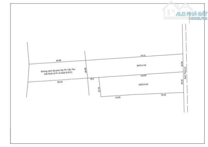 7123m2 mặt tiền vành đai phía tây đang thi công. lộ giới 80m giá 4tr/m2 - 2