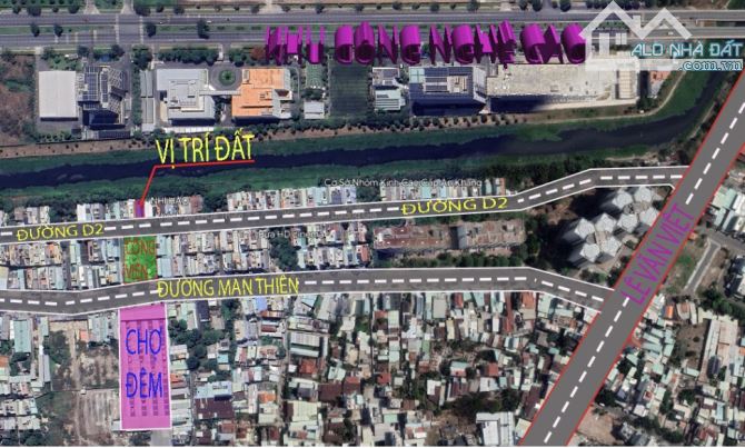 Bán đất mặt tiền đường D2, Hiệp Phú, Q9. DT: 105m2 - 110m2