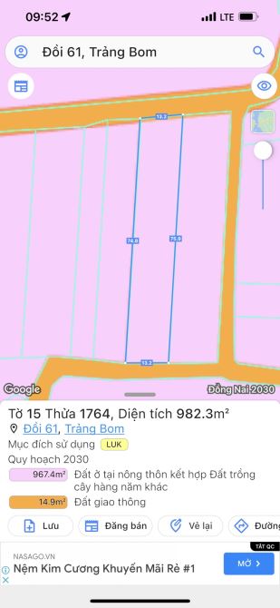 e phát hiện ra lô này rẻ hơn khu vực nhiều, quy hoạch Hồng, Thổ cư mà giá cũng chỉ 2tỷ3