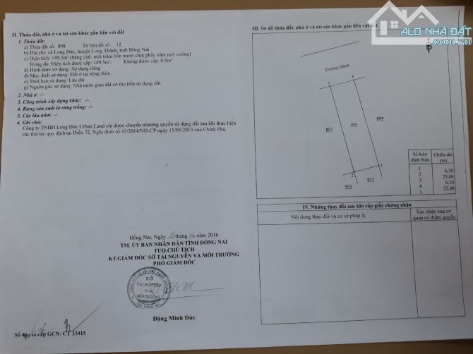 ĐẤT NỀN LONG ĐỨC, LONG THÀNH, 138M2, 980TR, SỔ HỒNG RIÊNG, HÀNG HOT - 2