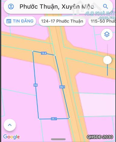 Cần bán 1.286m2 đất thổ cư 2 mặt tiền xã Phước Thuận, huyện Xuyên Mộc giá đầu tư - 2