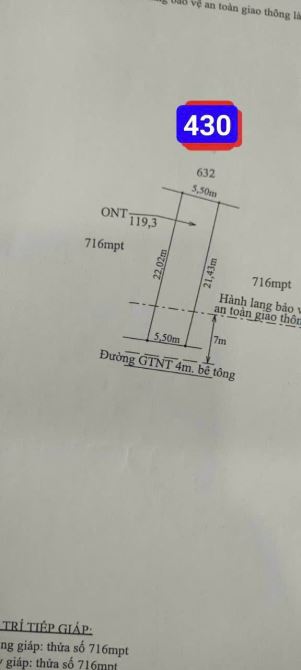 Chỉ còn 1 lô duy nhất MT đan ô tô 5.5x23 119m2 giá chỉ 430tr Lạc Tấn Tân Trụ SHR - 3