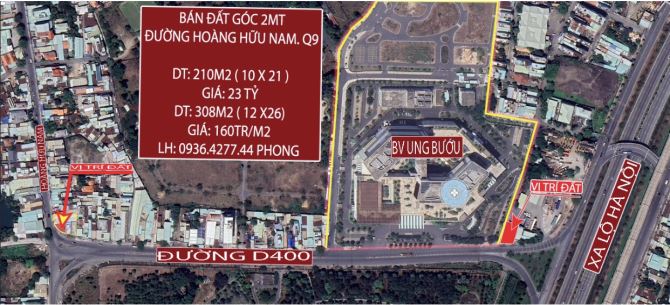 BÁN ĐẤT GÓC 2MT HOÀNG HỮU NAM VÀ D400, Q9.