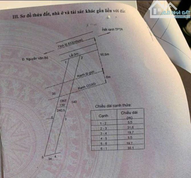 Đất mt tỉnh lộ 833, xã Nhơn Thạnh Trung, TP Tân An - 1