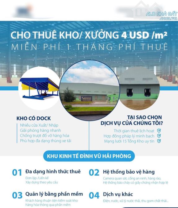 Cho thuê kho xưởng diện tích đa dạng từ 3000m2-4000m2-7000m2 khu CN Đình Vũ Hải Phòng - 3