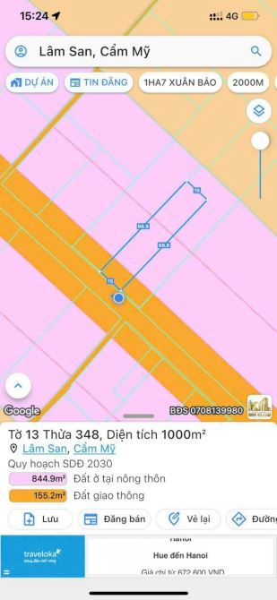 BÁN ĐẤT ẤP 3 LÂM SAN CẢM MỸ ĐỒNG NAI, MT NHỰA 12m, KHU DÂN CƯ, GIÁ 120TR/M - 2