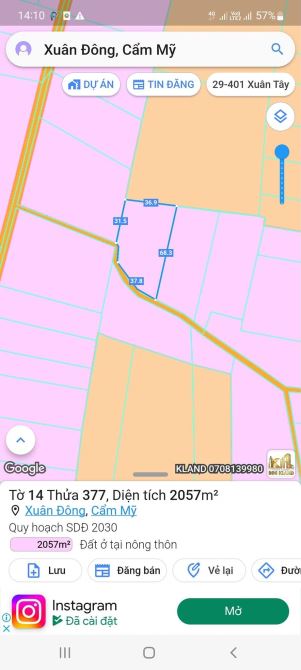 BÁN 2318M2 FUL HỒNG TAII XUÂN ĐÔNG CẨM MỸ ĐỒNG NAI, KHU DÂN CƯ, ĐƯỜNG BÊ TÔNG, 900TR/SAO - 2