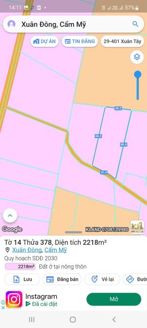 BÁN 2318M2 FUL HỒNG TAII XUÂN ĐÔNG CẨM MỸ ĐỒNG NAI, KHU DÂN CƯ, ĐƯỜNG BÊ TÔNG, 900TR/SAO - 4