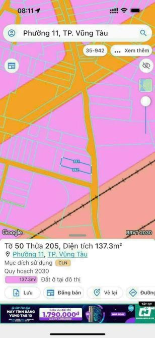 🇻🇳CCDV-MS.135 - Bán đất mặt tiền đường Bắc Sơn P Tam Thắng tp HCM. Giá 3.4 tỷ - 2